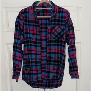 The Vermont Flannel Co. Plaid Flannel Shirt in Pink & Blue
